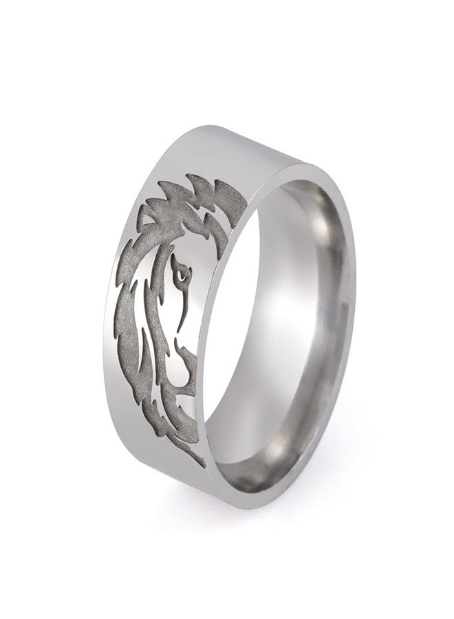 OIDIMS خاتم رأس أسد فضي للرجال، مستوحى من أسد الفايكنج النوردي، بنمط روك بانك، مناسب لراكبي الدراجات النارية القوطيين، خاتم على شكل تميمة أسد، مصنوع من الفولاذ المقاوم للصدأ، تاج بانك، هدية مجوهرات حيوانية للنساء، هدية ذكرى زواج أو عيد ميلاد (10) - Image 1